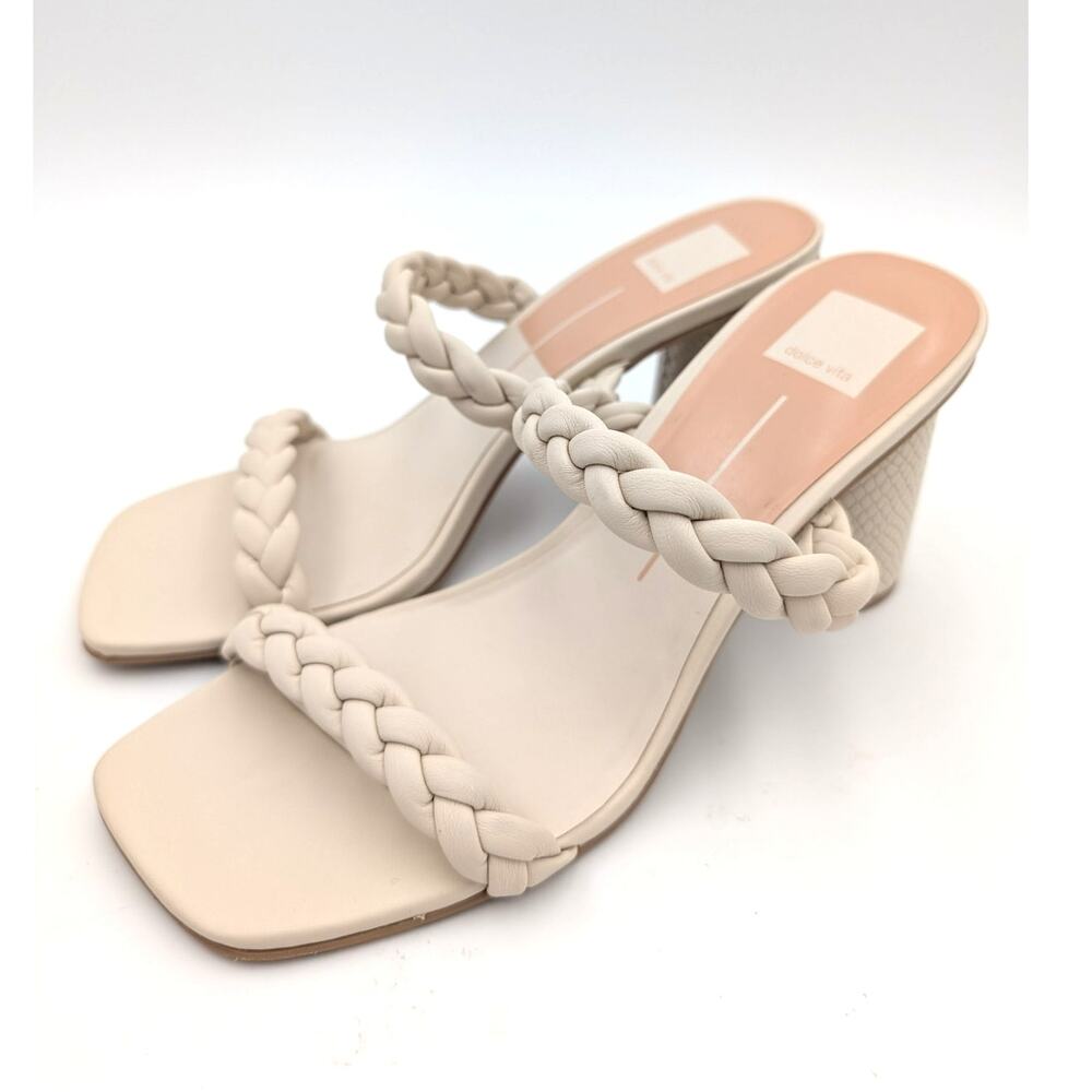 Dolce Vita Nairi Braided Strappy Sandal Women's Square Toe Ivory Size US10
